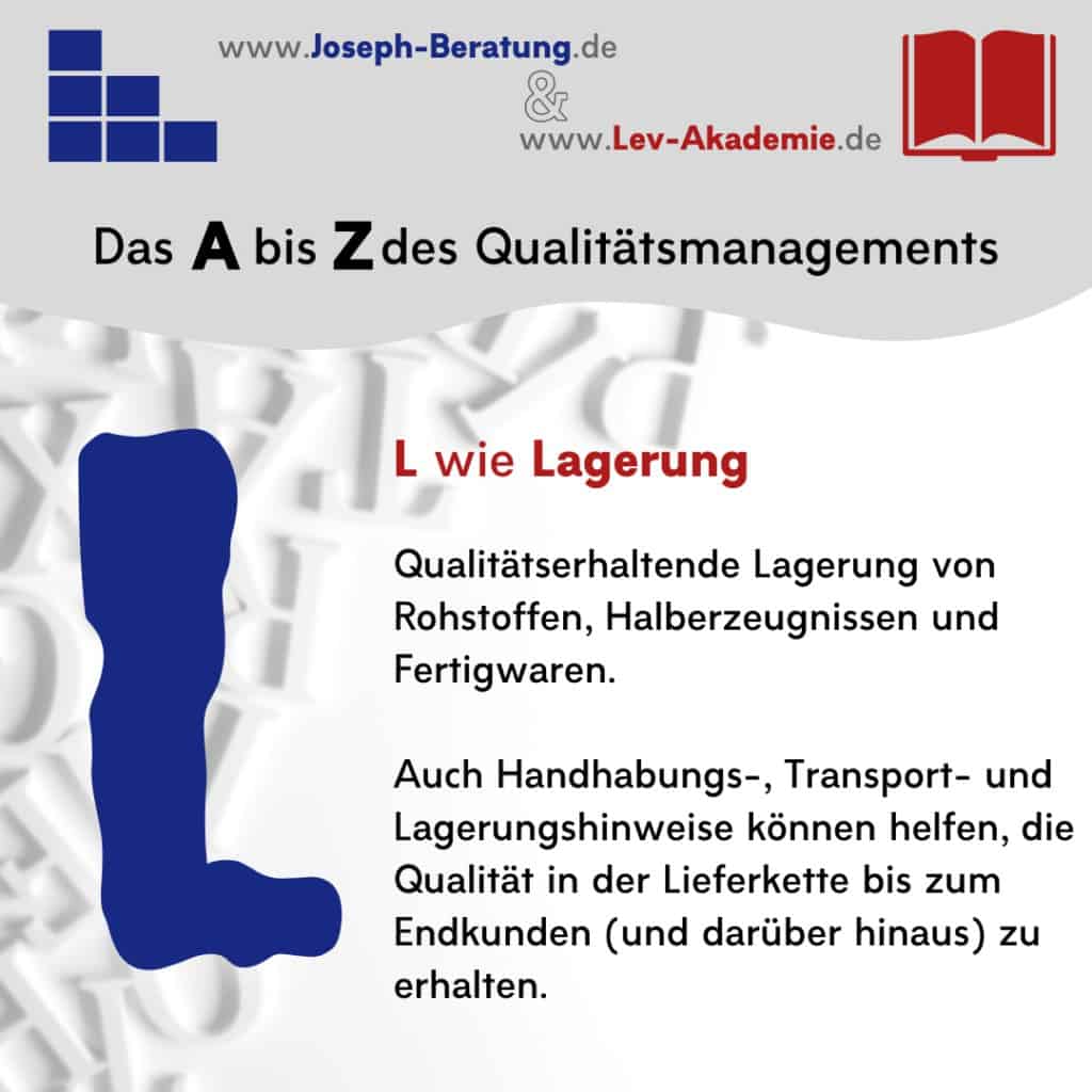 Das A bis Z des Qualitätsmanagements
L = Lagerung