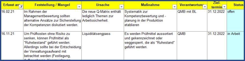 Mach mir ISO, aber wo ist dieser verdammte Excel Maßnahmenplan?