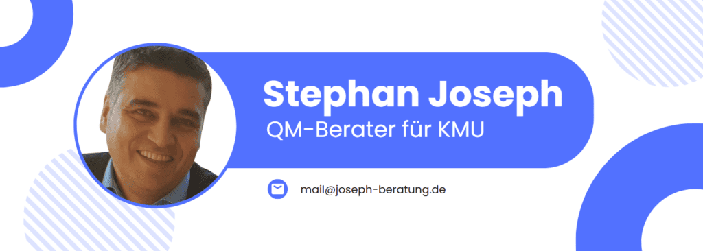 Stephan Joseph: QM-Berater KMU - Auch ich muss Vertreib machen. Nimm doch einfach Kontakt zu mir auf.