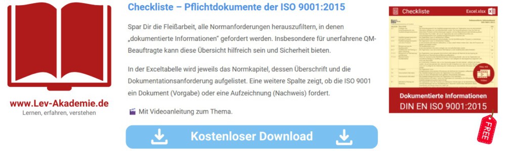Kostenlose Checkliste: Dokumentierte Informationen ISO 9001:2015